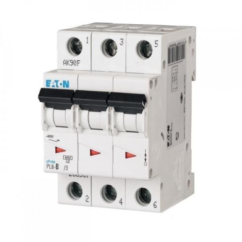 Автоматичний вимикач Eaton PL6-B2/3 3Р 2А тип B 6 кА