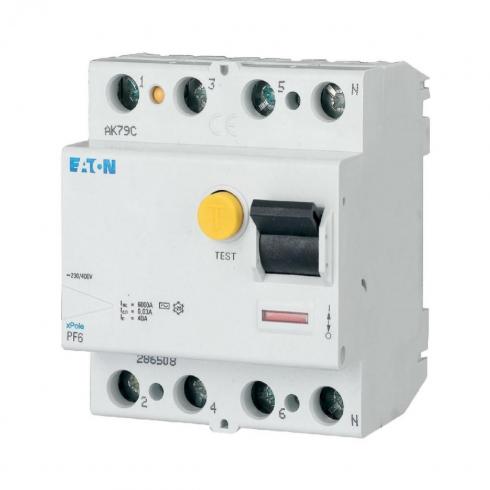 Пристрій захисного відключення Eaton PF6-40/4/003 4P 40A тип AC 30mA
