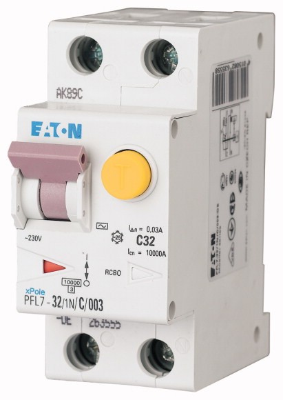 Диференційний автомат Eaton PFL7-32/1N/C/003 1P+N 32A тип C 30mA