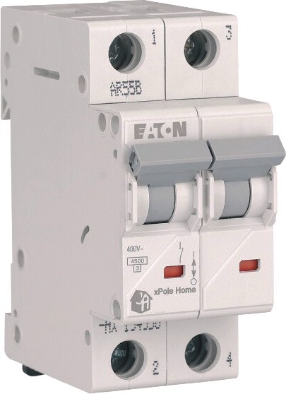 Автоматичний вимикач Eaton HL-B6/2 2Р 6А тип B 4.5 кА
