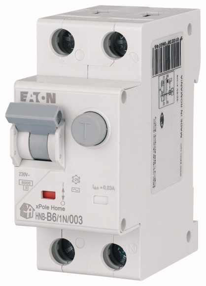 Диференційний автомат Eaton HNB-B6/1N/003 1P+N 6A тип B 30mA